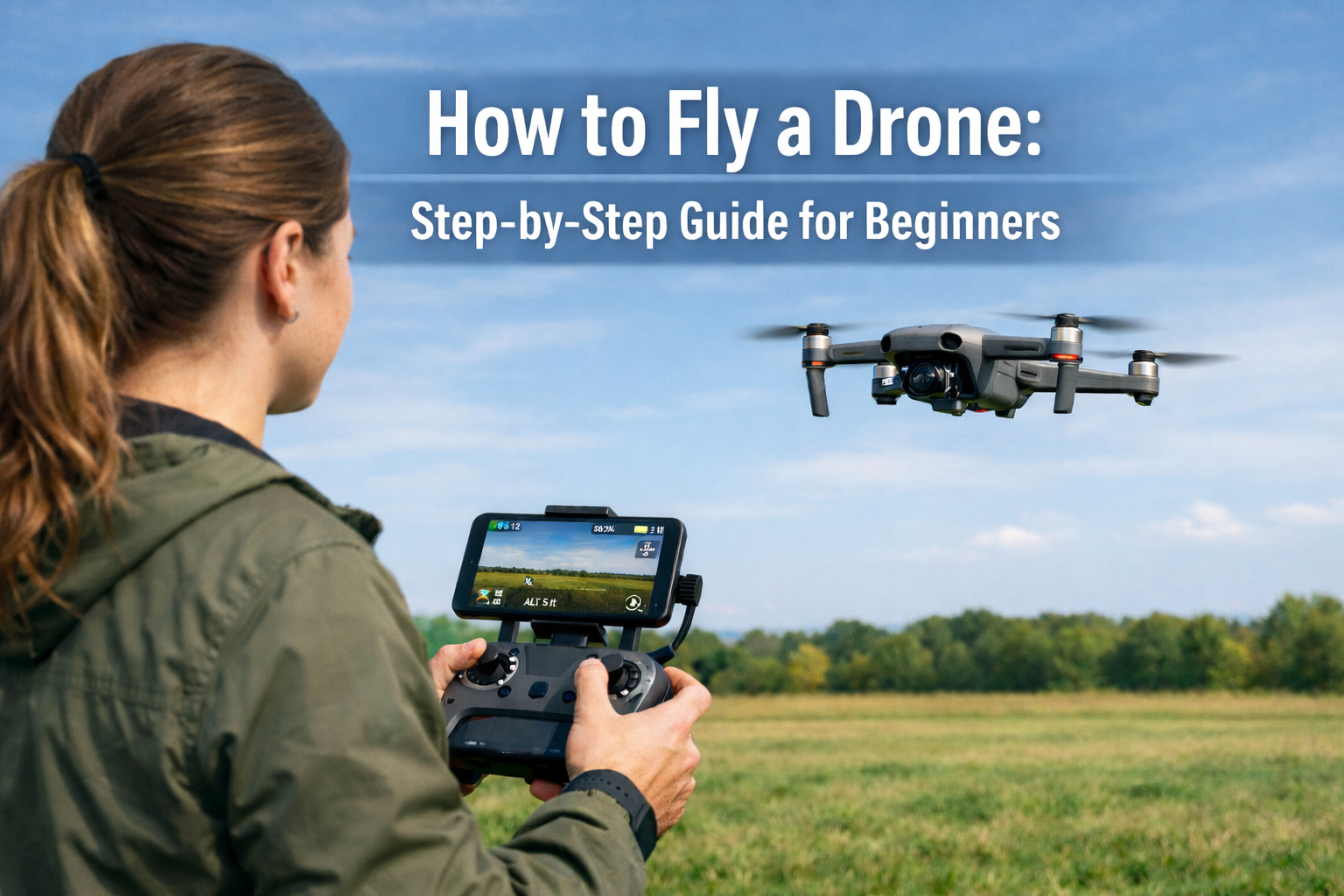 Practicing how to fly a drone during beginner hover test