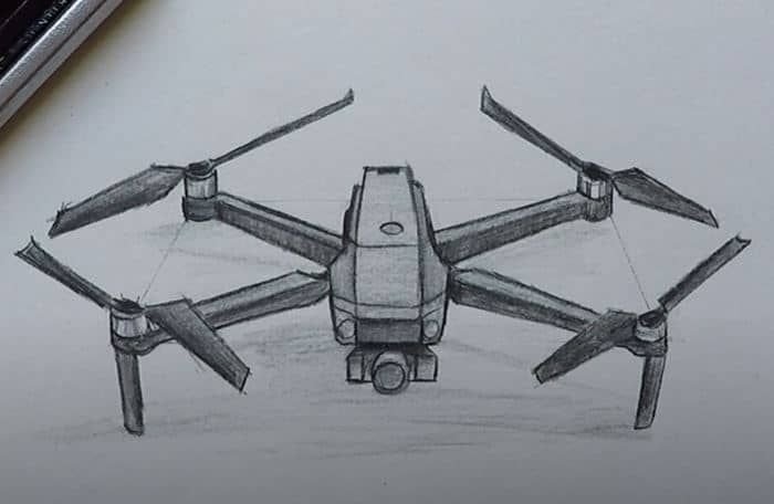 An illustration of a drone built manually from the scratch