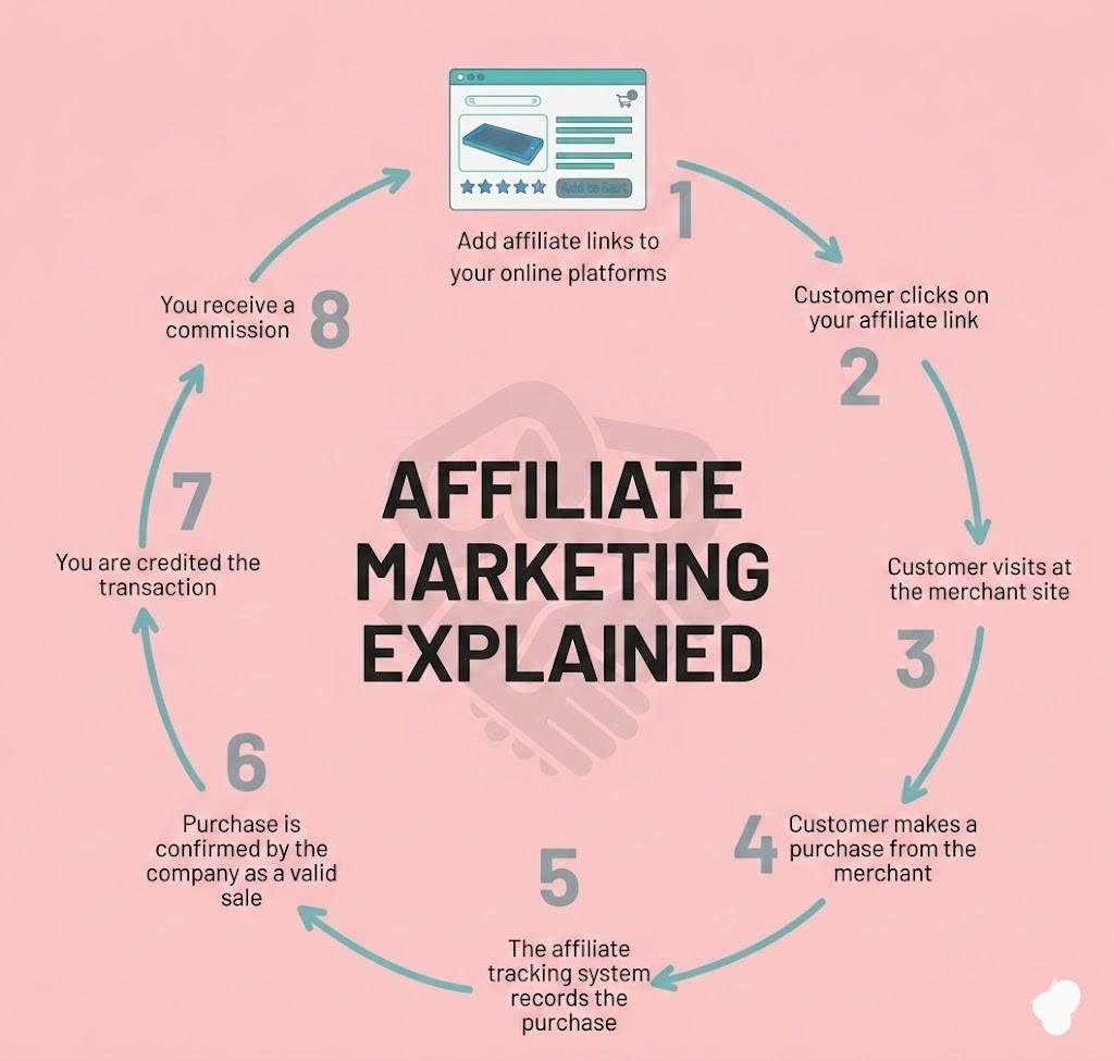Visual explanation of affiliate marketing for beginners